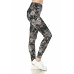 Seamless black tie-dye yoga pants with high waist, ideal for sports, fitness, and workouts.