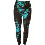 Seamless black and teal tie-dye high waist yoga pants, perfect for fitness, workout, and casual wear.