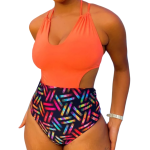 Women's Sexy Self-Tie Multicolor One-Piece Monokini