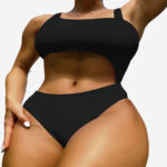 Sexy Cutout out Double One Piece Swimsuit