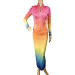 Stylish Multicolor Ombre Maxi Dress