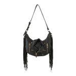 Black Moto Fringe Shoulder Bag