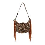 leopard fringe shoulder bag