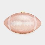 Pink Glam Rhinestone Football Clutch/Crossbody Bag