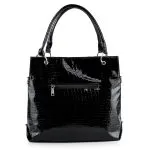 Denim Jean Pattern Tote Handbag for Women with Black Lining - Image 3