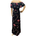 Women's floral maxi dress with side splits