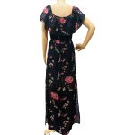 Women's floral maxi dress with side splits
