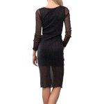 A stunning women's black shimmering metallic power mesh dress