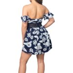 Floral Romper with Lace Detail Zipper Back And Half Lining