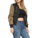 Women's Black and Green Bomber Jacket