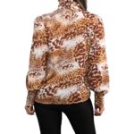 Animal Print Long Sleeve Key Hole Top