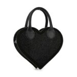 Chic heart-shaped rhinestone evening clutch bag featuring a dazzling design, perfect for adding elegance to any outfit.