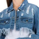distressed denim jacket