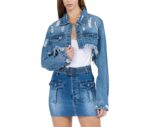 distressed denim jacket