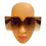 Brown Oversized Rimless Gradient Sunglasses