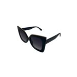 Glossy Oversized Black Cat Eye Sunglasses