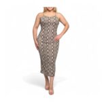 Plus Size Snake Print Midi Dress