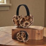 Fuzzy Soft Leopard Print Ear Muffs - Image 4