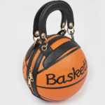 Orange Basketball Clutch Women's Handbag with Handle - Image 2