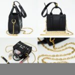 Black Graphic Faux Leather Bag Charm & Mini Crossbody Bag - Image 3