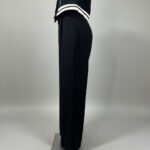 Black Contrast Trim Front Button Down Vest Top Women's Jumpsuit - Image 4