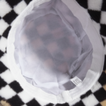 Black & White Checkered Plush Women's Bucket Hat - Image 3