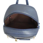 Moto Backpack Navy Zipper Medium Bag For Women - Image 4