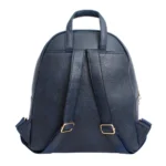 Moto Backpack Navy Zipper Medium Bag For Women - Image 3