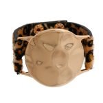 Gold and Leopard Snap Bracelet - Image 2