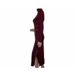Rose Red Split Hem Long Sleeve Sweater Dress - Image 2