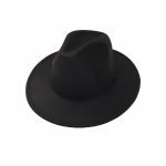 Women's Wide Brim Black Two Toned Fedora - Image 2