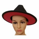 Women's Wide Brim Black Two Toned Fedora