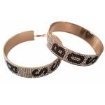 Gold 'BOSS' Rhinestone Hoop Earrings for Women - Image 2