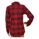 Red Plaid Flannel Button Up Shirt - Image 3