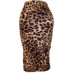 Sexy High Waist Leopard Print Skirt with Split - Image 3