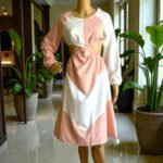 Multicolor Chiffon Cut-out Puff Sleeve Midi Dress - Image 4