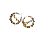 Bamboo Queen Hoop Doorknocker Earrings - Image 2
