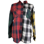 Double Pocket Colorblock Plaid Fall Flannel for Women