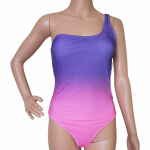 Multicolor One-Shoulder Cut-Out One Piece Swimsuit - Color Block | Big Sisters - Image 2