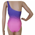 Multicolor One-Shoulder Cut-Out One Piece Swimsuit - Color Block | Big Sisters - Image 3