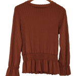 Plus Size Smocked Long Sleeve Peplum Top - Image 4