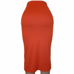 Women's Orange Side Split Midi Pencil Skirt - Image 3