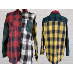 Double Pocket Colorblock Plaid Fall Flannel for Women - Image 2