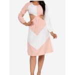 Multicolor Chiffon Cut-out Puff Sleeve Midi Dress - Image 2