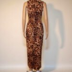Leopard Print Twist Front Midi Dress - Tan & Brown Cut-Out Casual Dress | Big Sisters - Image 3