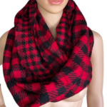 Black and Red Buffalo Plaid Infinity Scarf - Cozy Fall Accessory