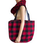 Black and Red Buffalo Plaid Infinity Scarf - Cozy Fall Accessory - Image 2