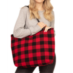 Red Buffalo Plaid Large Tote Bag