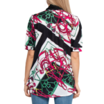 Women's Chain Print Multicolor Bow Front Top - Image 2