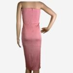 Strapless Front Split Bodycon Midi Tube Dress - Image 3